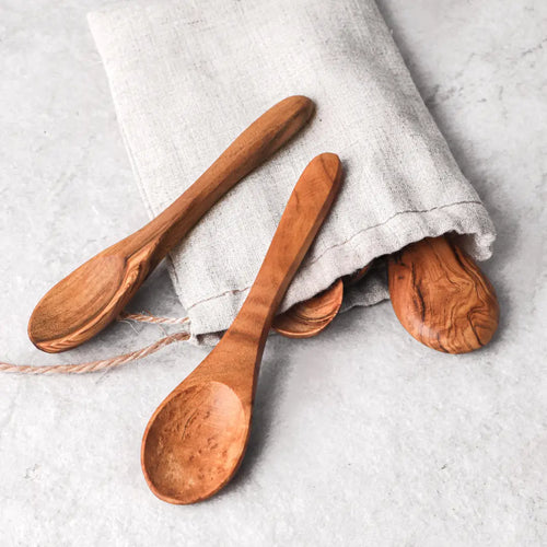 Mini Olive Wood Spoons β Handmade Spice Spoon